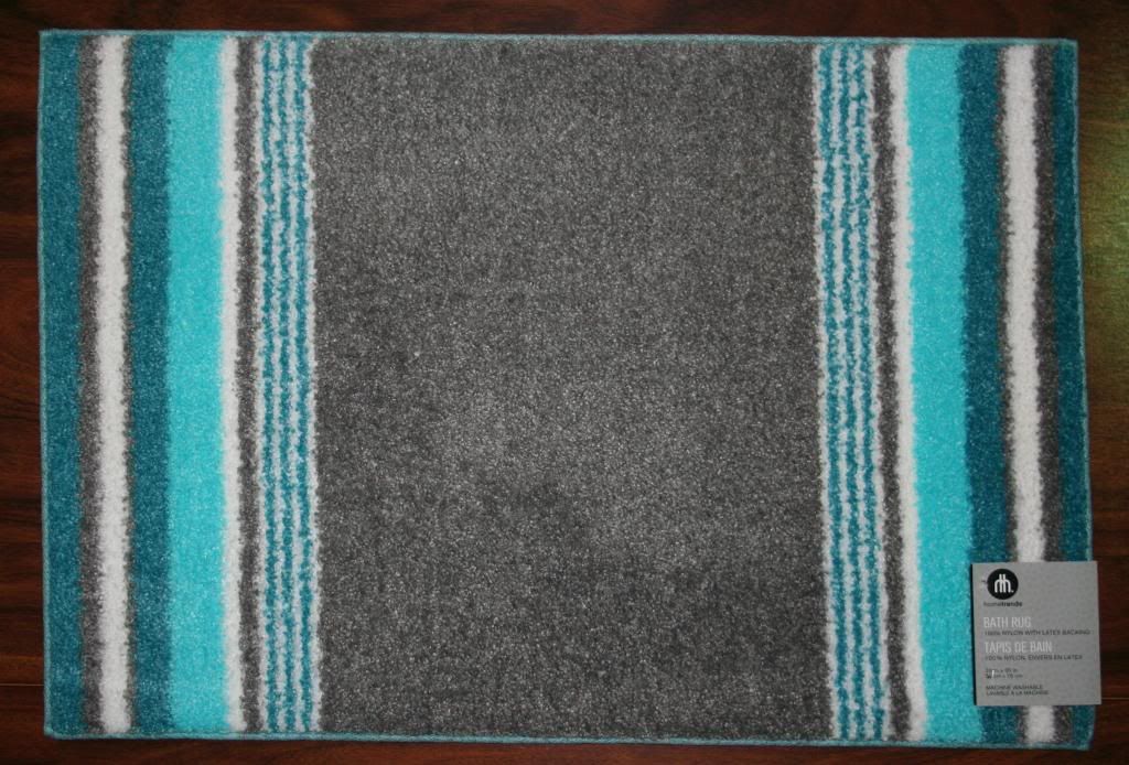 20X30 Bathroom Bath Rug Mat Washable Mats Rugs Grey Gray Blue Aqua Teal